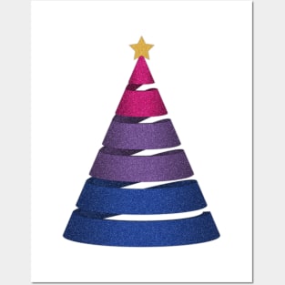 Large Spiral Bisexual Pride Flag Christmas Tree Vector Posters and Art